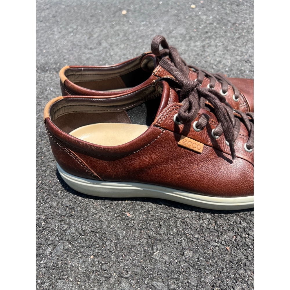 ECCO Soft 7 Mens Brown Leather Low Top Sneakers Size 43 US 9-9.5 - Picture 4 of 7